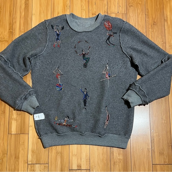 Katya Dobryakova Embroidered Circus Ruffle Sleeve Pullover Size M - Picture 10 of 15